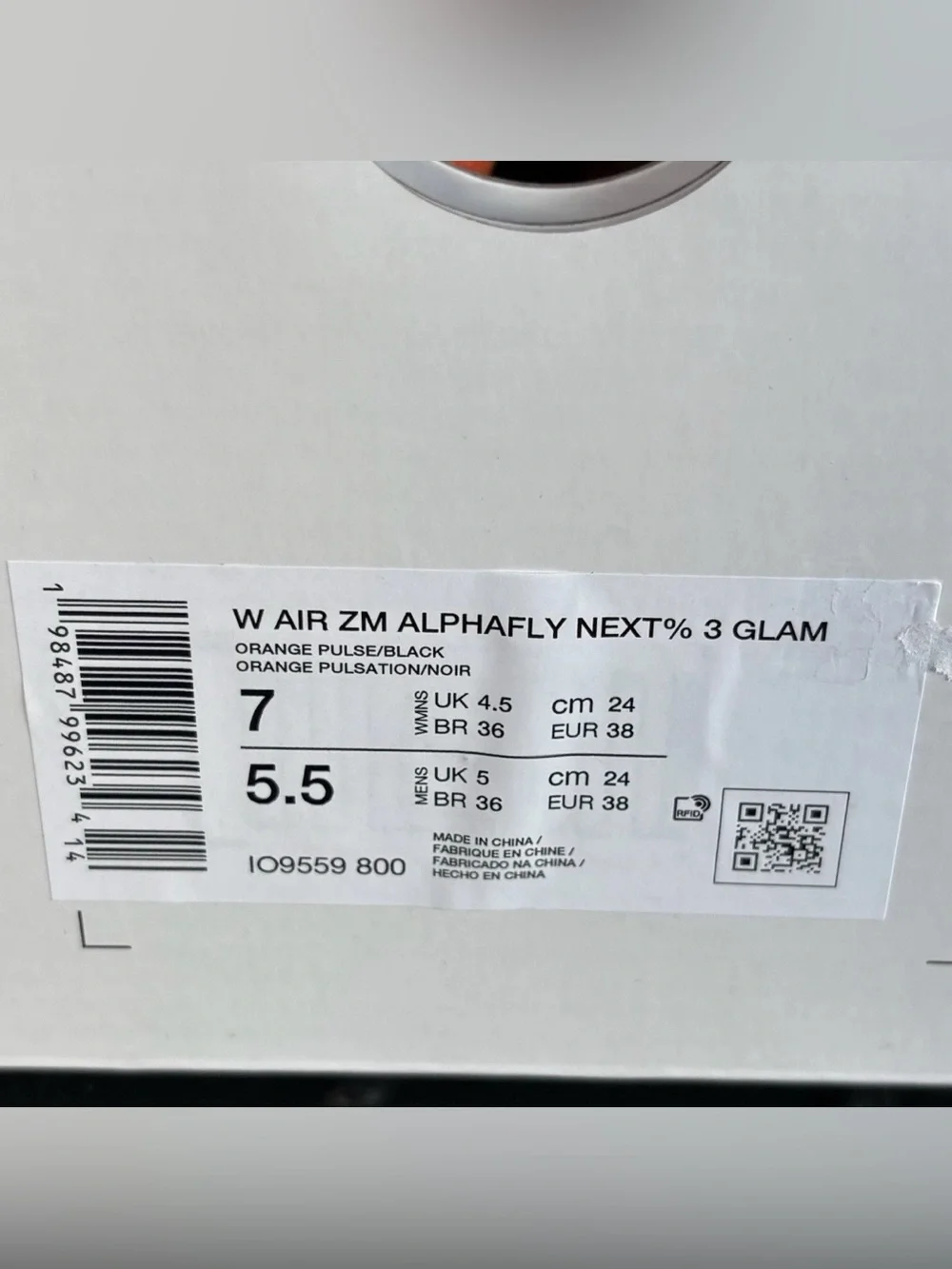 Nike Alphafly Next% 3 Orange Pulse Running Shoes IO9559-800 Wmns 7 8 10.5